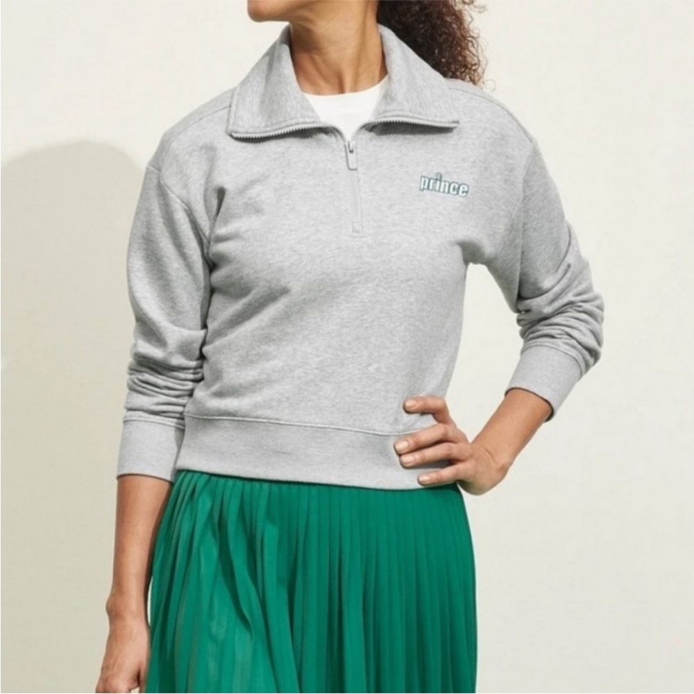 NWT Prince Light Gray Women's Quarter-Zip Sweatshirt